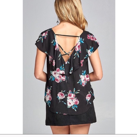 Pretty Flower Ruffle Tops (NEW) - Picture 2 of 3